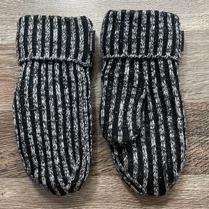 Lululemon Black and White Striped Mittens M L